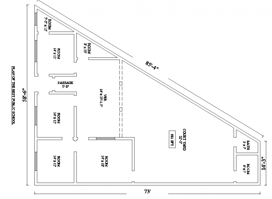 small public school plan in dwg file.