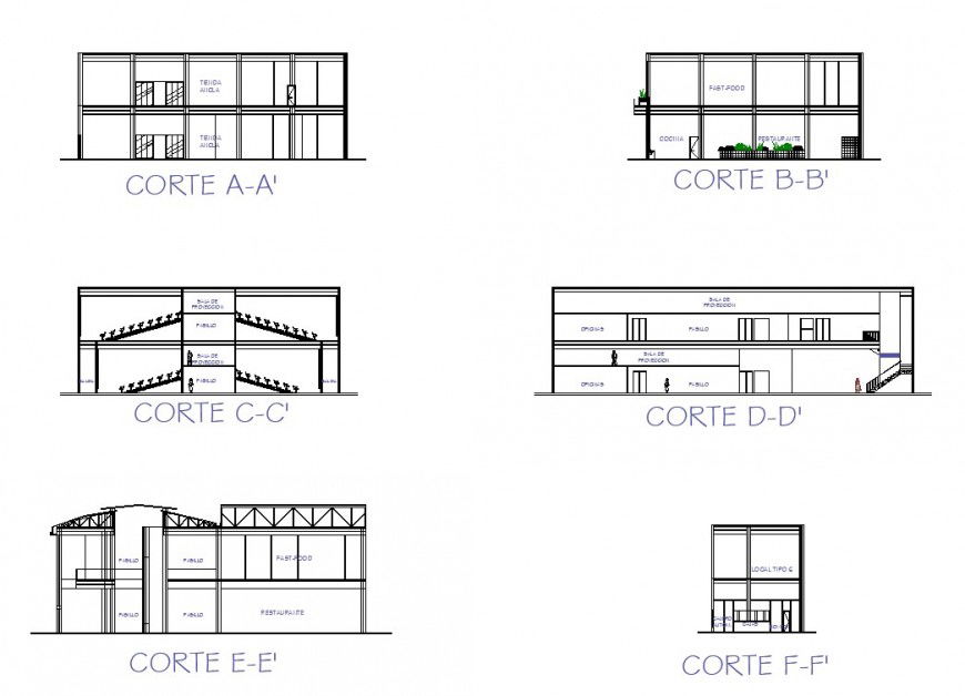 Small school section plan autocad file