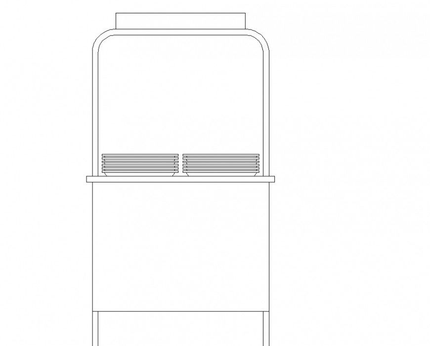 Small service platform furniture block drawing in dwg file.