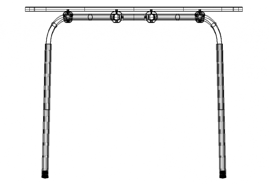 Small Sofa Steel Framing Layout in AutoCAD 2D File