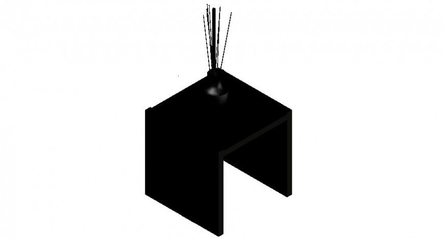 Square Table Desk 3D Model and Drawing in CAD Format