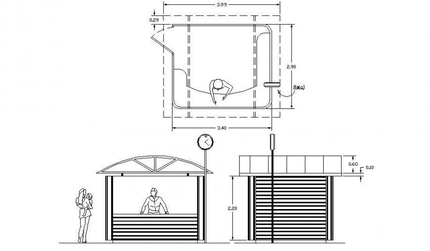 Small store details drawings 2d view plan and elevation autocad file