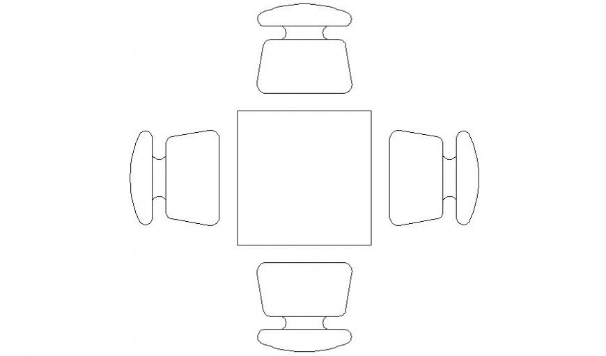 Small table furniture blocks detail drawing in autocad