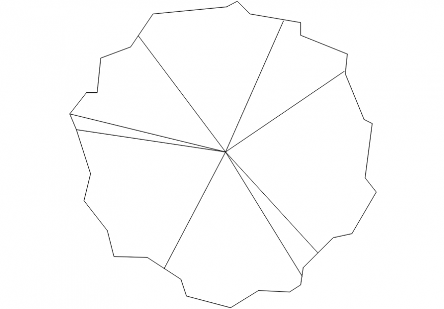 Small tree plant decorative block drawing details dwg file