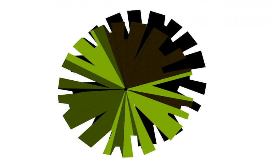 Small tree plant with shadow 3d block drawing details dwg file