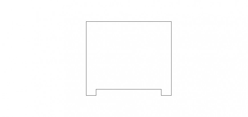 Small wooden table elevation block cad drawing details dwg file