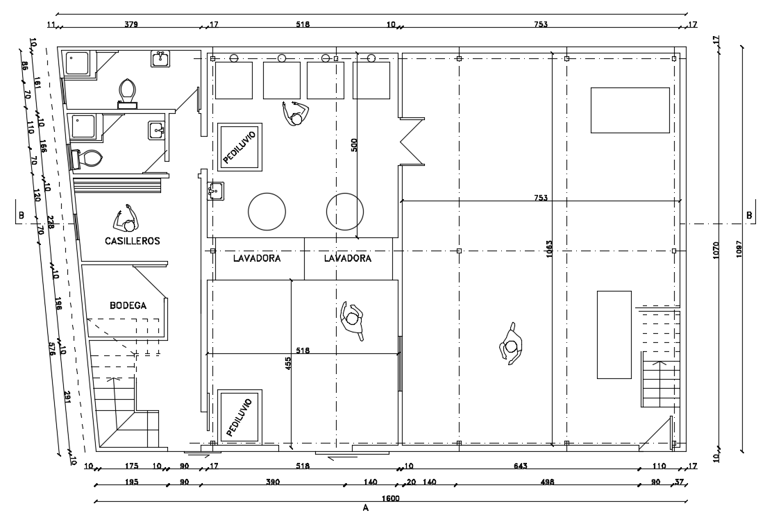 small building floor plan is given in this cad file. Download this 2d cad file now.
