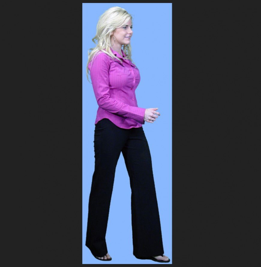 Smiling woman 3d model layout CAD blocks photo file