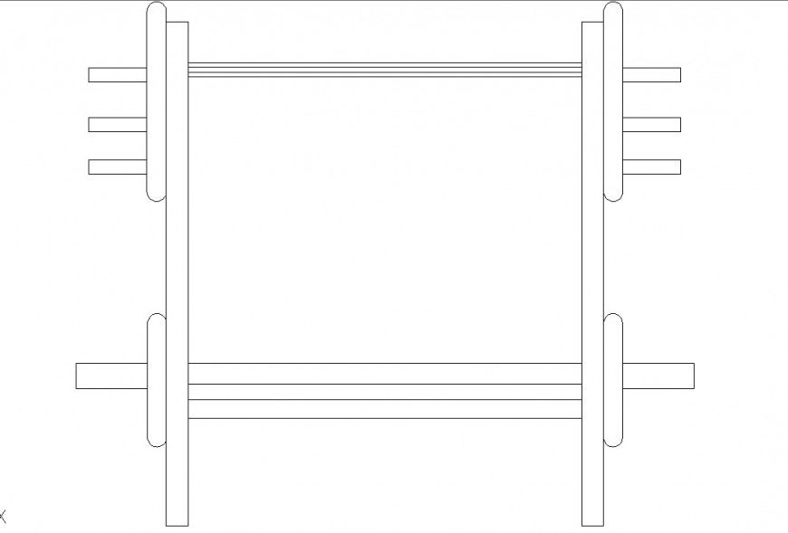 Smith machine detail 2d view CAD gym equipment block  layout dwg file
