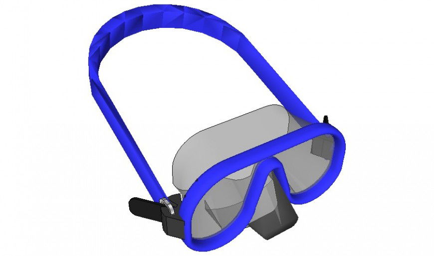 Snorkeling mask detail 3d model skp file