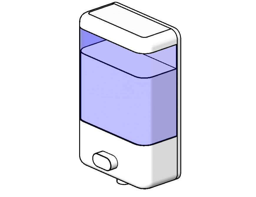 Soap dispenser detail CAD blocks layout Revit file