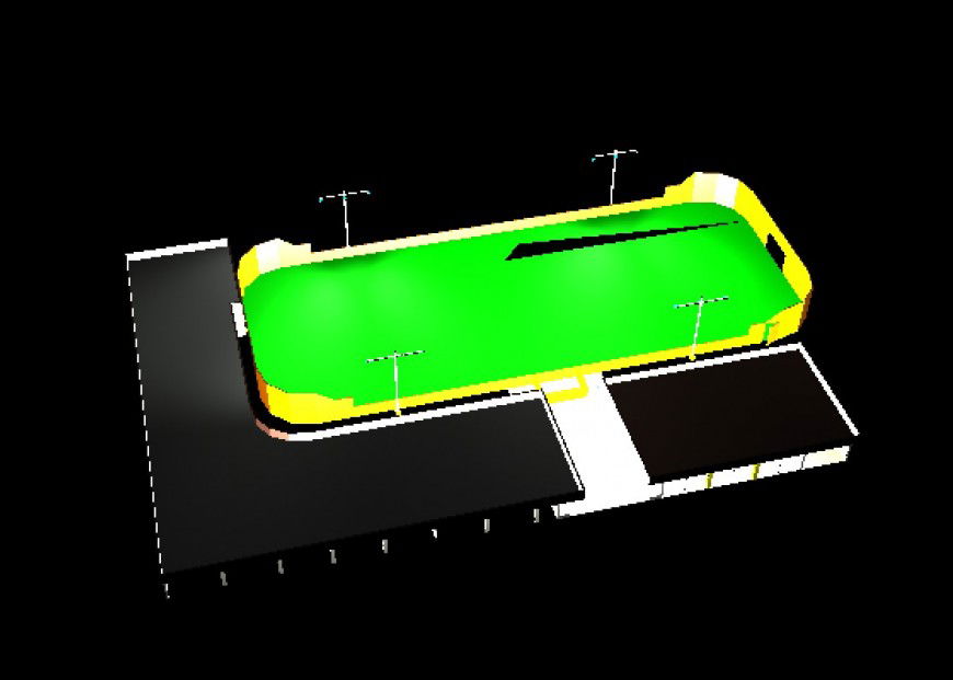 Soccer playground details 3d model drawing in 3d max