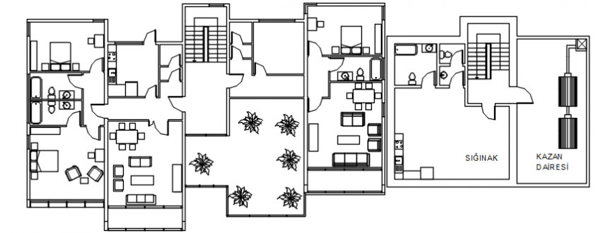 Social residential houses distribution plan cad drawing details dwg file