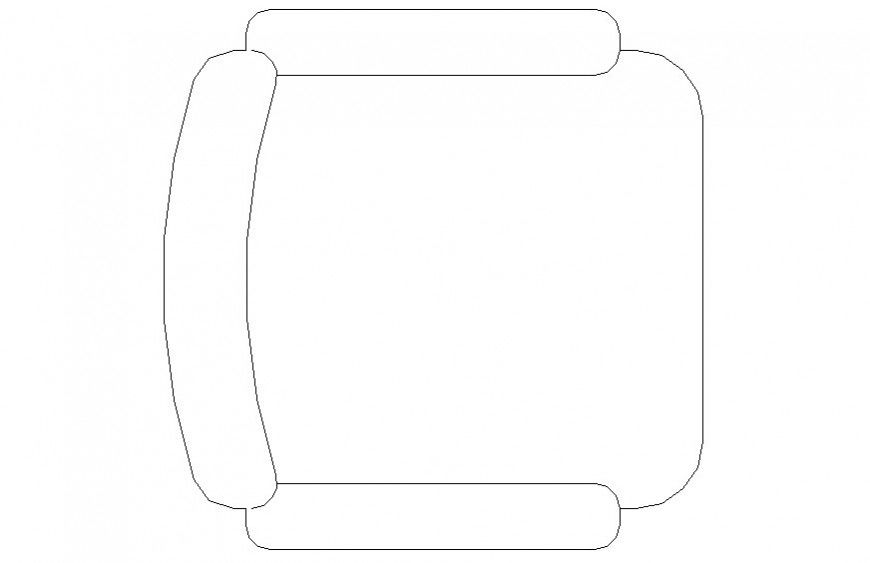 Sofa-chair blocks detail elevation drawing in AutoCAD