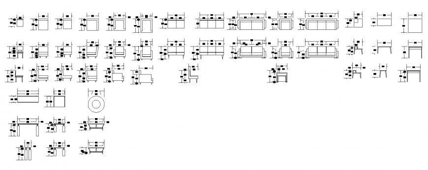 2D Sofa Set Furniture Layout Plan in AutoCAD DWG File