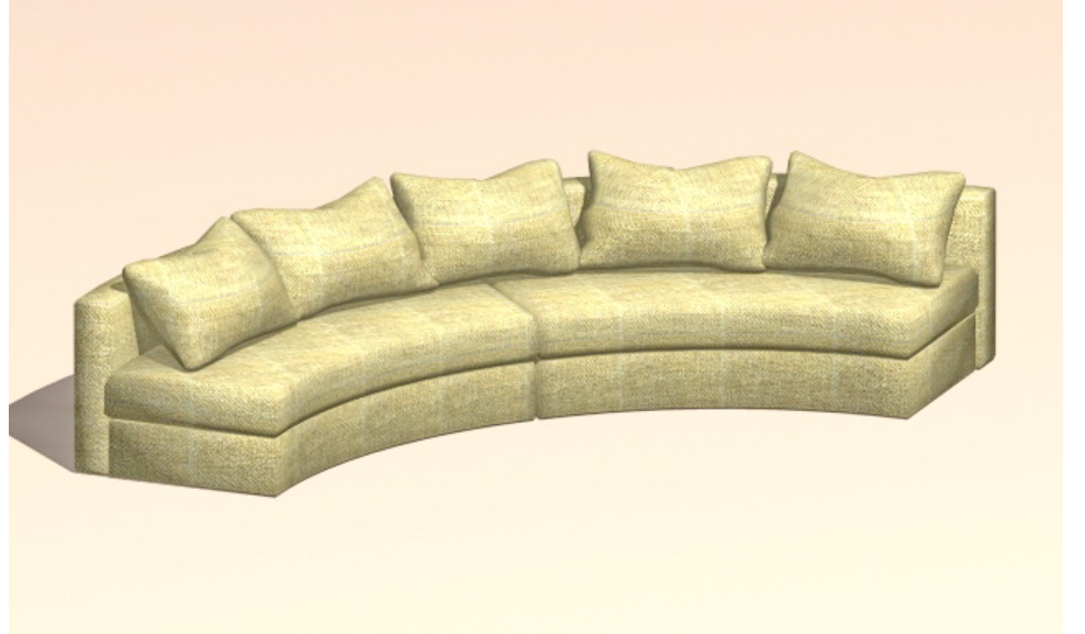 3D Half Round Sofa Design Included in Free Max File