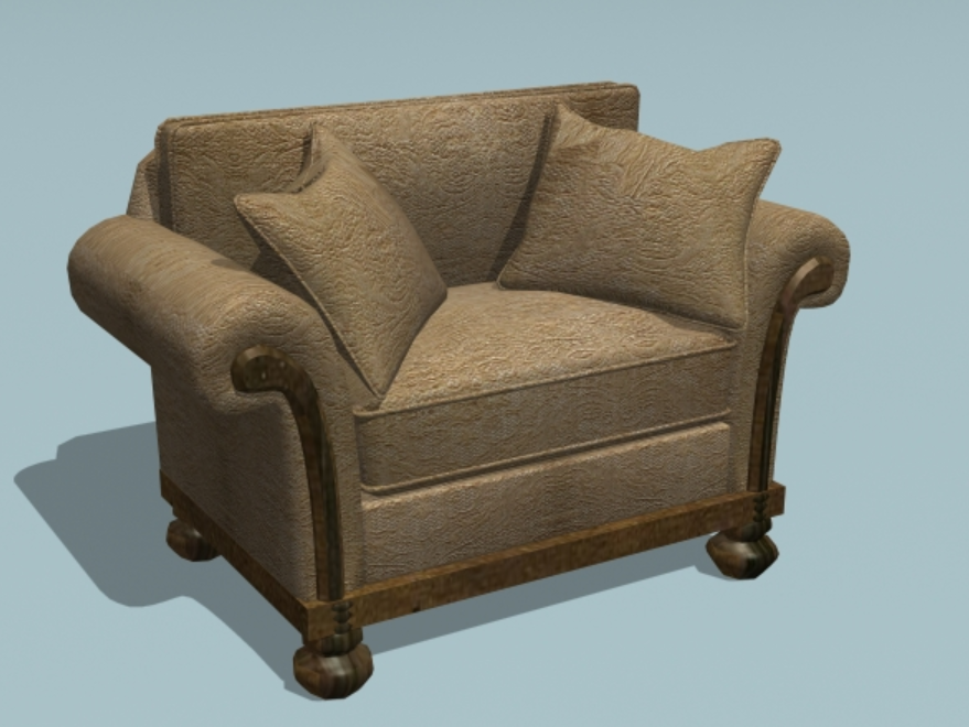 3D Club Chair Furniture Model Design in 3ds Max Format