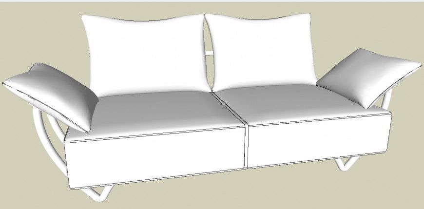 Sofa set detail 3d model furniture block layout sketch-up file