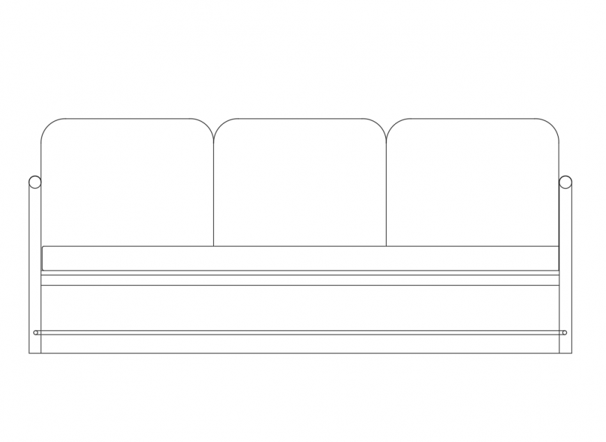 Sofa set elevation top view cad block details dwg file