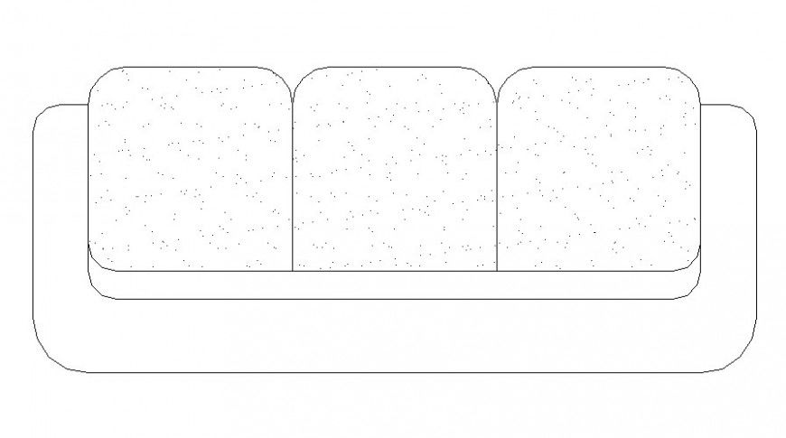 Three Seater Sofa Set Top View CAD Drawing DWG File