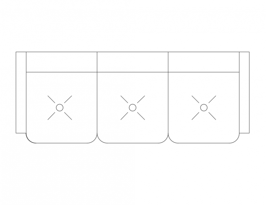 Sofa set top view elevation cad block details dwg file