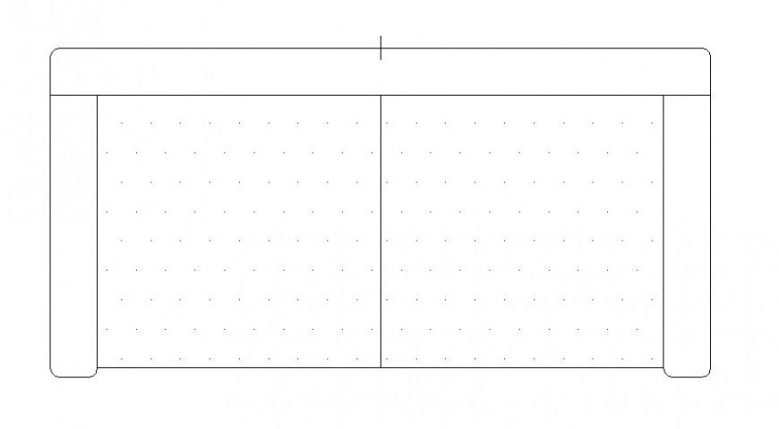 Two Seater Sofa Set Top View Elevation CAD Blocks DWG file
