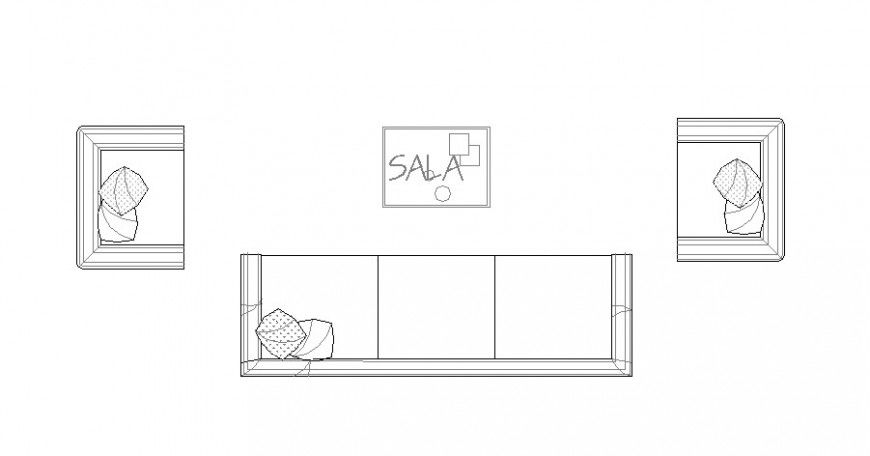 Sofa Set Unit 2D Elevation CAD Blocks in AutoCAD Format