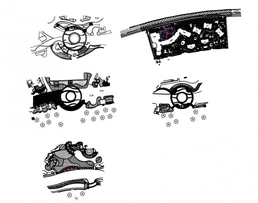 Sofitel Hotel distribution plan and auto-cad details dwg file
