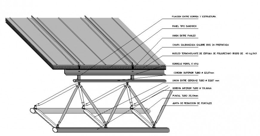 Solar plate panel elevated structure cad drawing details dwg file