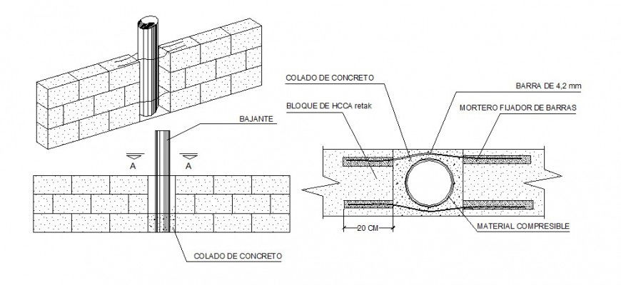 Solution of pluvial-or sanitary slopes cad construction details dwg file