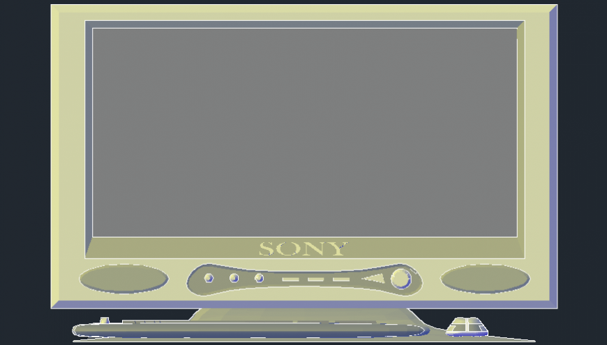 Sony computer 3d model cad drawing details dwg file