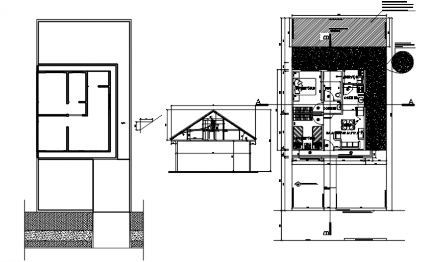 Spacing concept of and sectional elevation detail