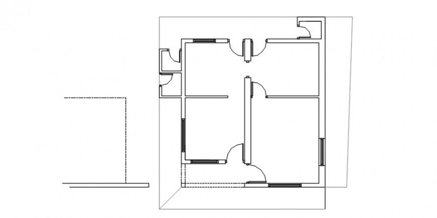 Spacing concept of House dwg file model