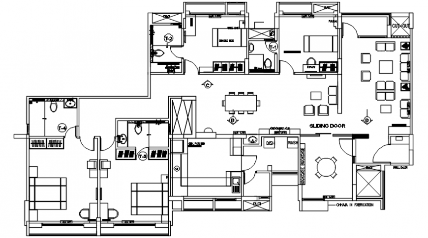 Spacing concept of House dwg filing details