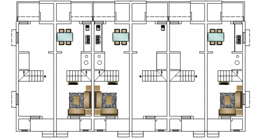 Spacing concept of house plan view block