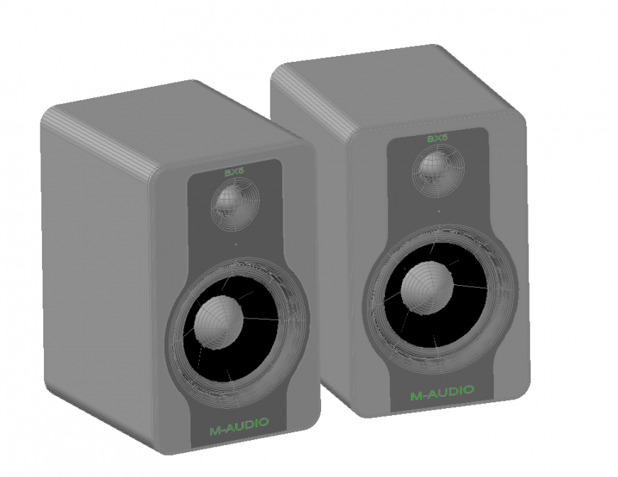 Speaker 3 D modal detail dwg file