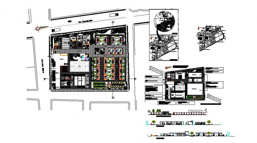 Special education centre floor plan and elevation in auto cad