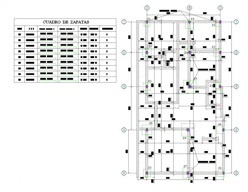 Specification foundation plan layout file