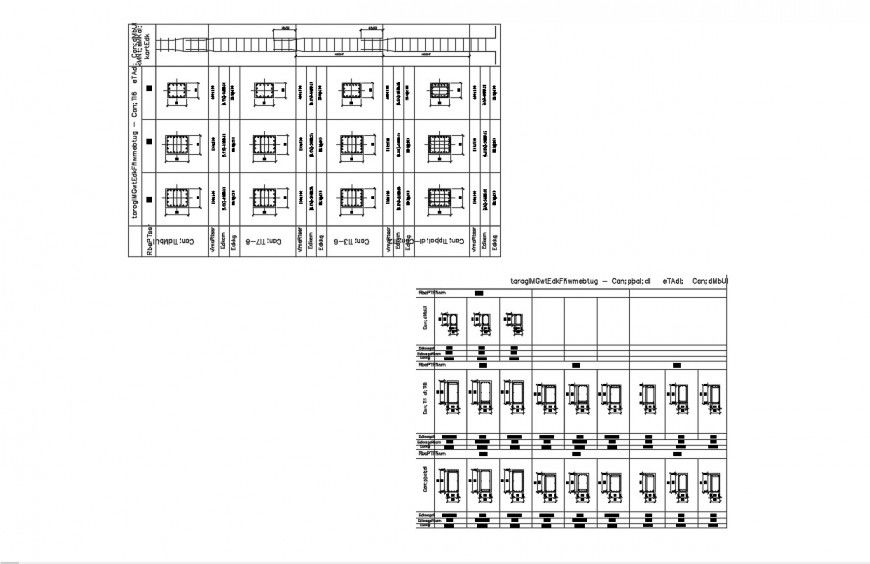 Specification table details of curtailment dwg file