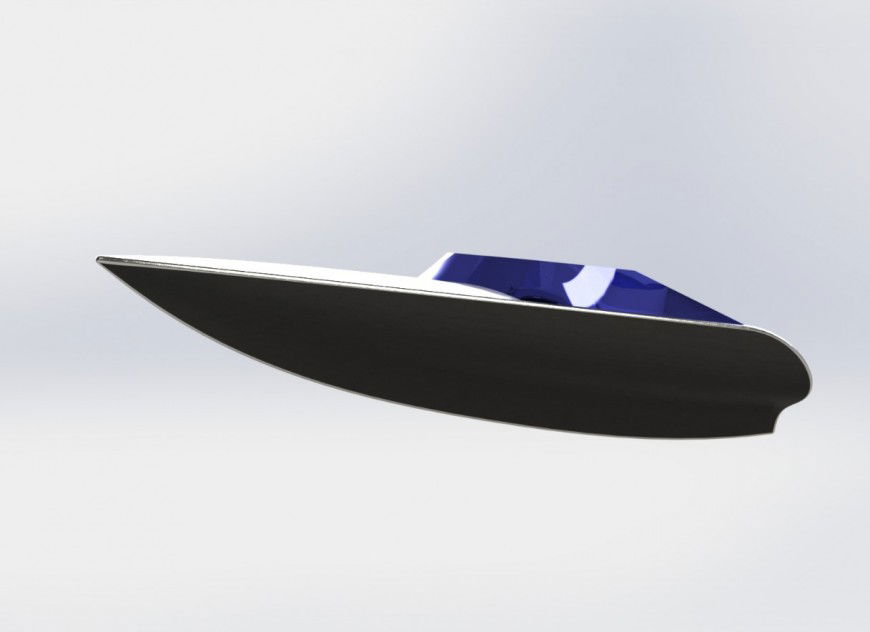 Speed boat side elevation 3d drawing details dwg file