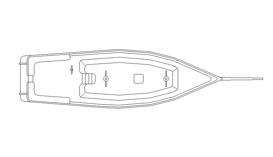 Speed boat top view elevation cad block details dwg file