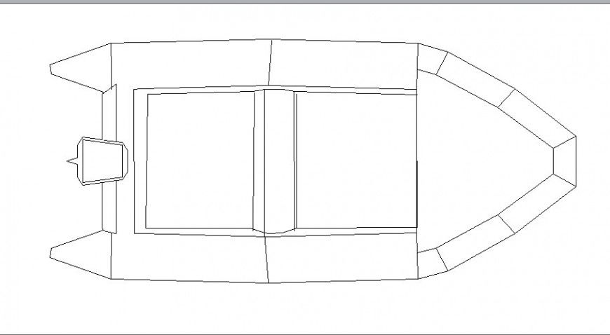 Speed boat top view elevation drawing cad block details dwg file