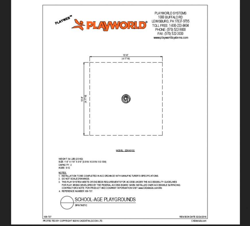 Spin tastic model play area play equipment detials of school park dwg file