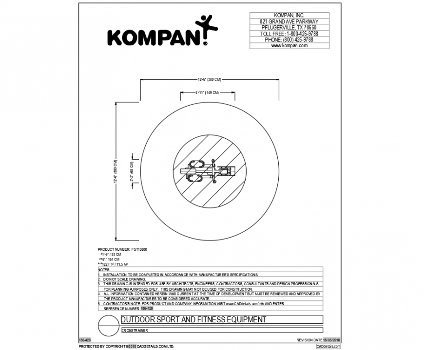 Sport and fitness equipment for garden dwg file