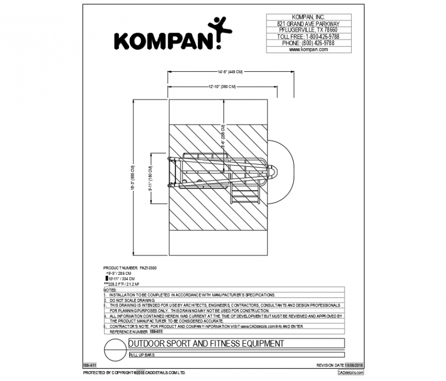 Sport and fitness equipment of garden dwg file