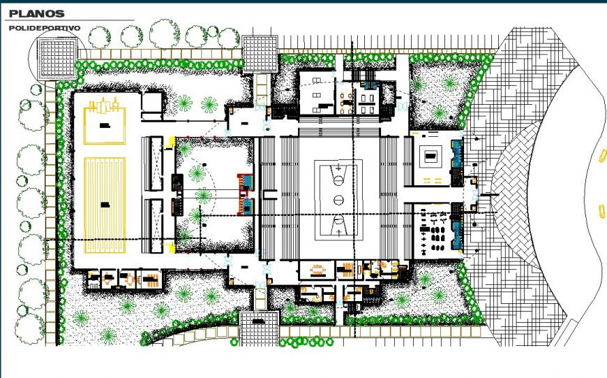 Sport center project plan layout file