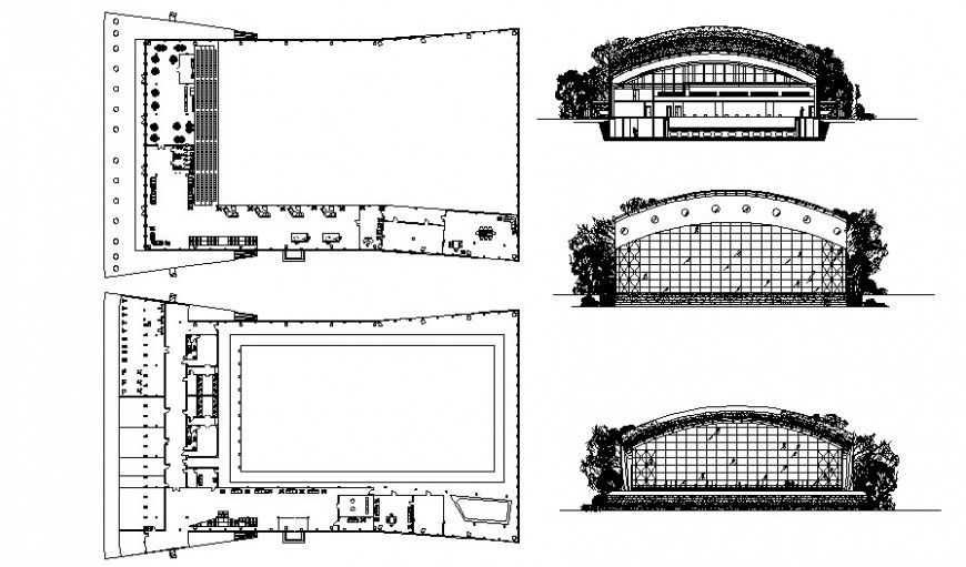 Sports area detailing 2d drawing in autocad file