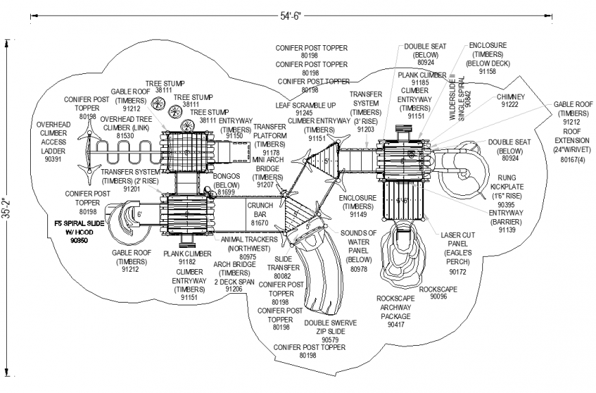 Sports area with the design of the plan view dwg file