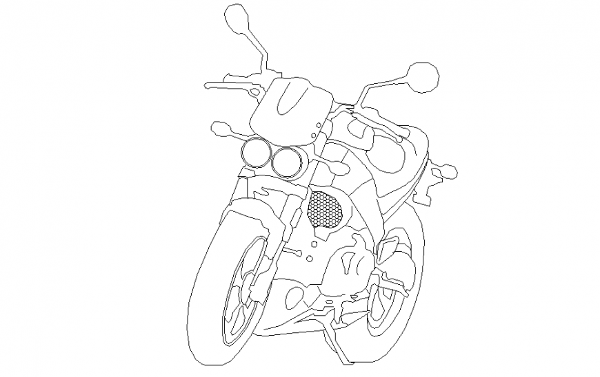 Sports Bike Block Detail in DWG file