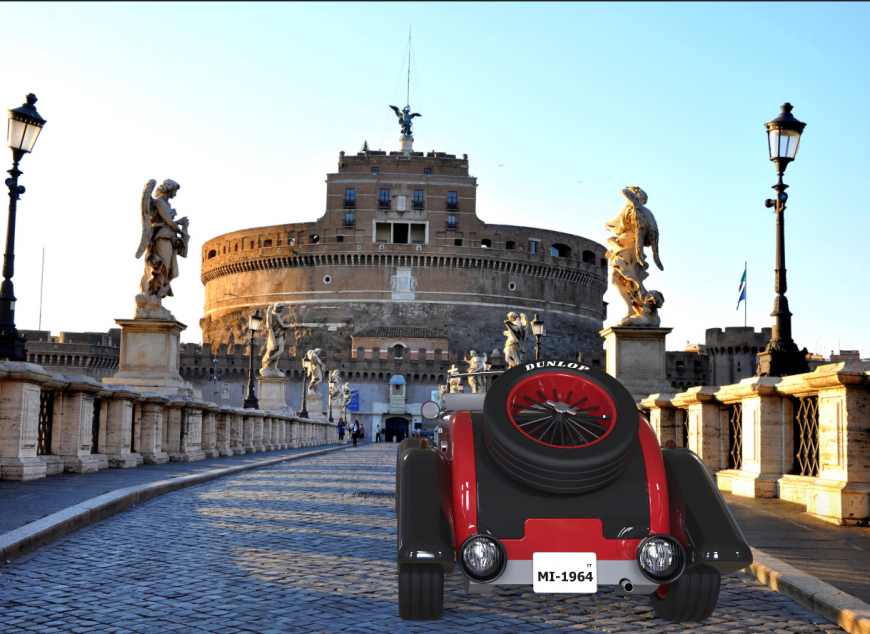 Sports car back view design cad block details with building design dwg file